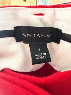 Ann Taylor Bright Red Dress with Clean Neckline